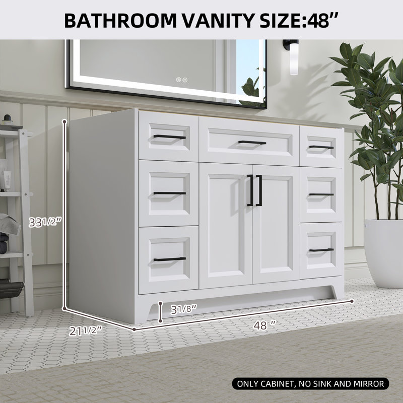 Ogonbrick Solid Wood 48'' Single Bathroom Vanity Base Only | Wayfair